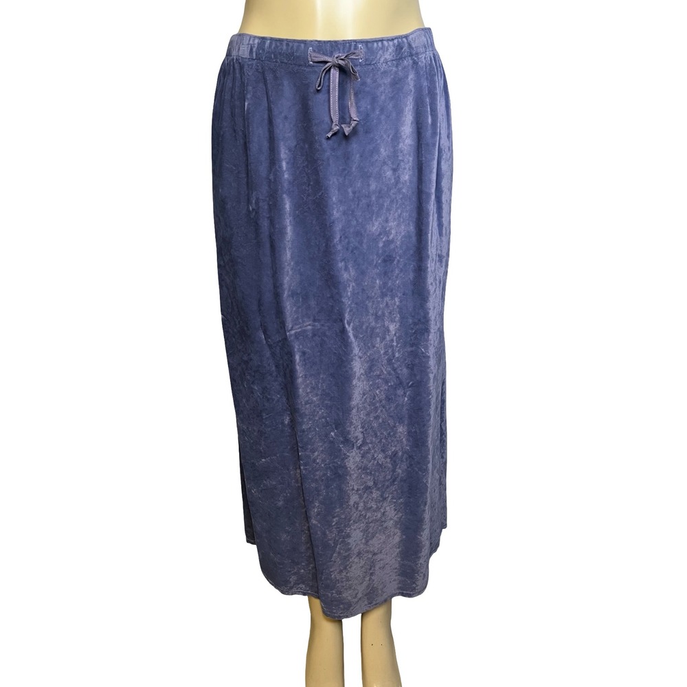 J. Jill Plum Purple Crushed Velvet Maxi Skirt Size 2X 44-5185W NWT